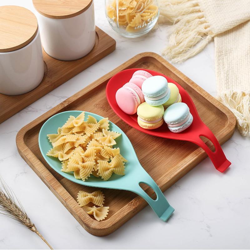 Spoon Rest, Silicone Heat-Insulating Spoon Rest, Spatula Holder, Heat-Resistant Cutlery Placemat Tray, Kitchen Tools