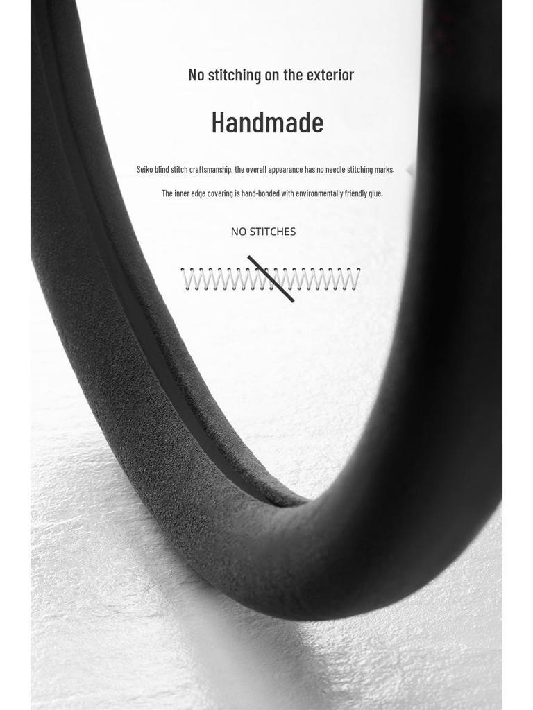 Universal Suede Steering Wheel Cover, Non-Slip & Sweat-Absorbent, with Center Mark for All Seasons.