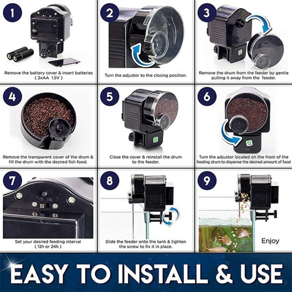 Pet Supplies Automatic Fish Tank Fish Feeder Feeding Device Fish Food Dispenser Aquarium Timer