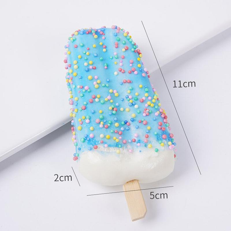 Soft Fake Popsicle Ice Cream Toys With Colorful Sprinkles Reusable For New Year Party Decor Food Model Teaching Aids