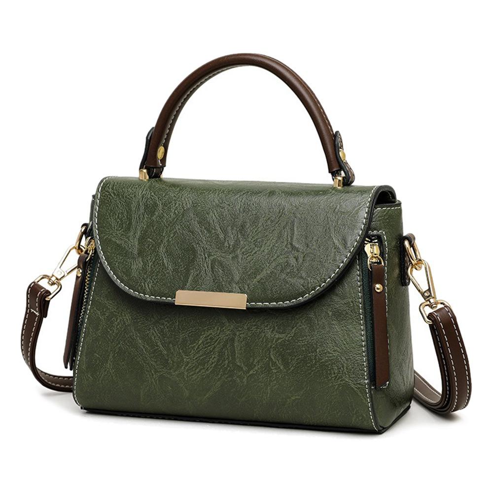 Elegante Zachte PU Leer Crossbody Tas voor Dames Grote Capaciteit Meerlaagse Schouder Handtas groen