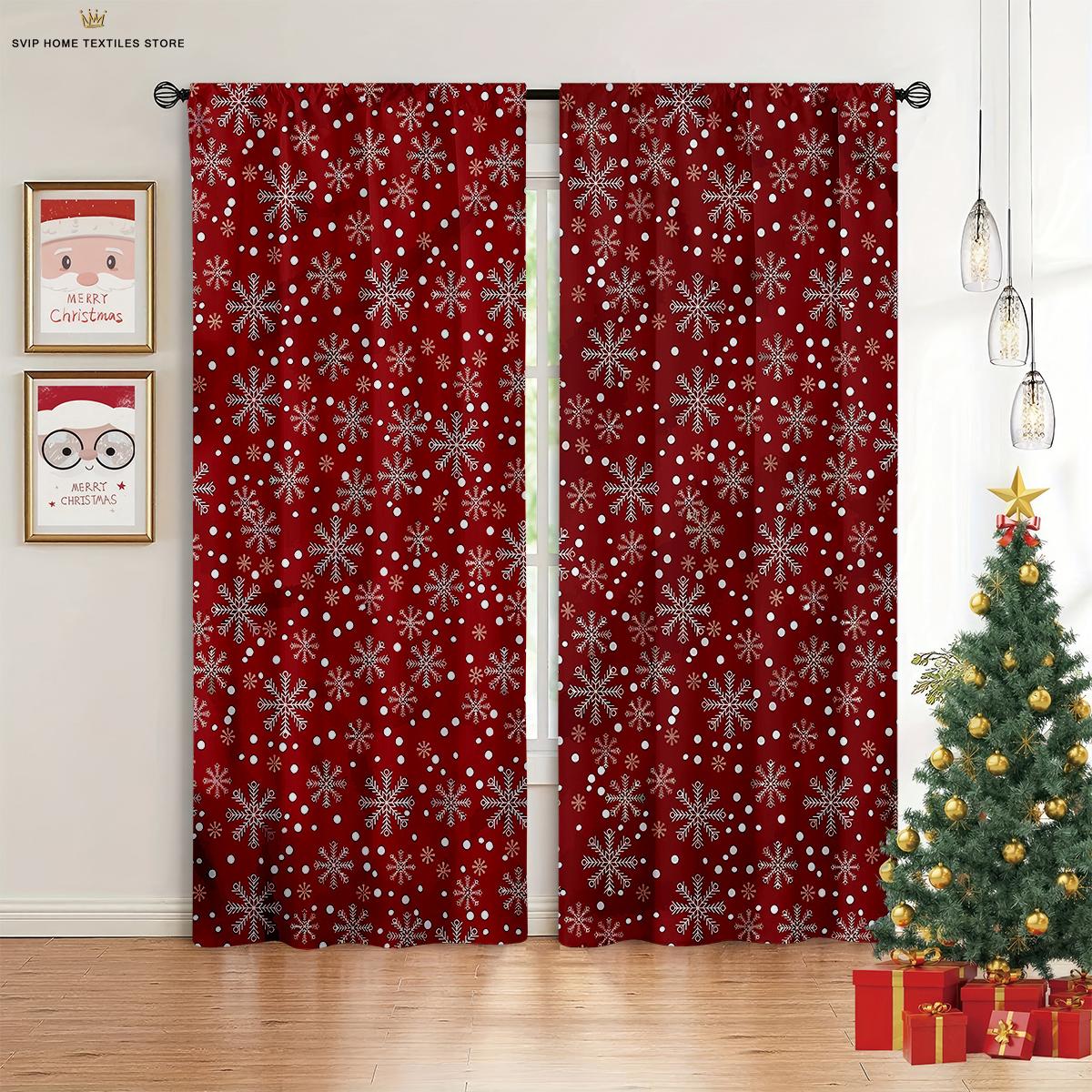 

2 Pieces Christmas Snowman Elk Cartoon Printed Curtain Panels Fitting ideal for Sleeping Room Dining Room Holiday Decorative Curtain Panels W50X130H(CM)X2PCS&Grommet Top