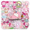 50 Pink Curly Hair Bini Ai Nuo Stickers for Decorating Luggage, Computers, Phone Cases, Planners, and More (50 Sheets)