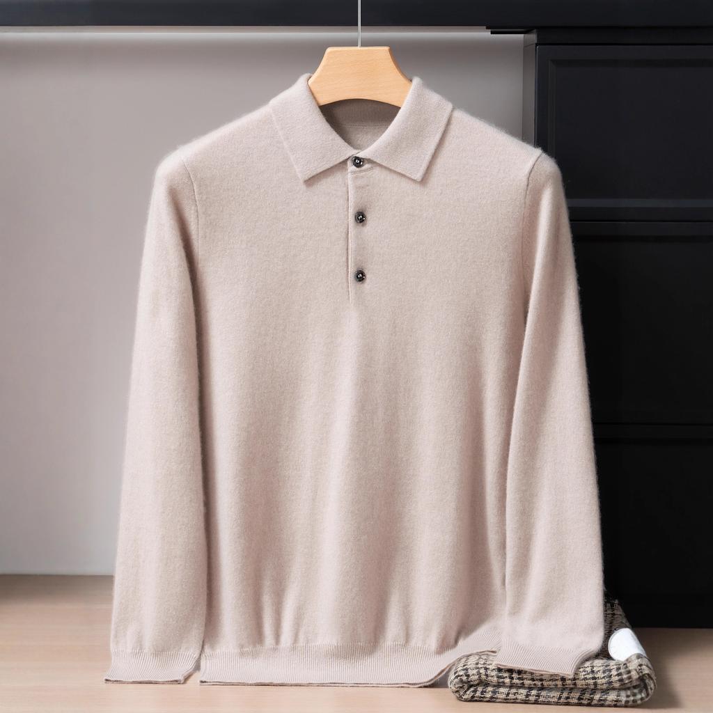 New Albas Small Cashmere POLO Shirt Pure Cashmere Lapel Sweater Knitted Sweater