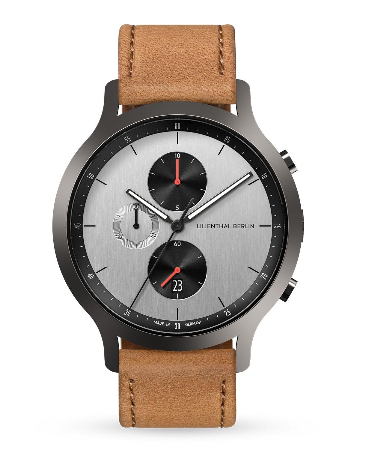 

Lilianthal Berlin Brown Chronograph Made in Date Display Men s Watch, C01-110-B006F, Germany,