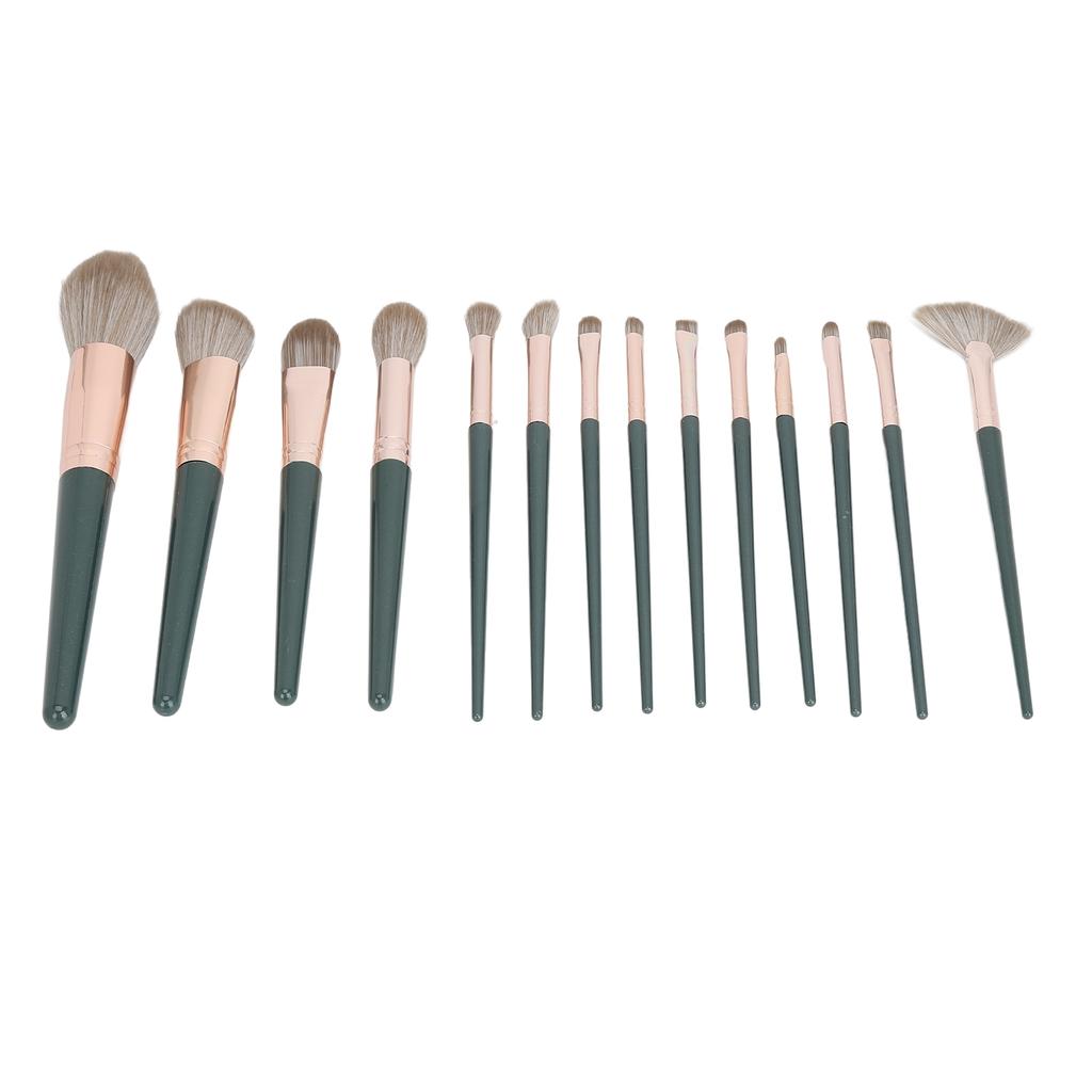 Set 14 Pennelli Trucco Polvere Correttore Fard Ombretti Blush con Verde St