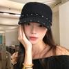 Women S Vintage Rivet Flat Top Equestrian Hat Summer Sun Protection Casual Hat