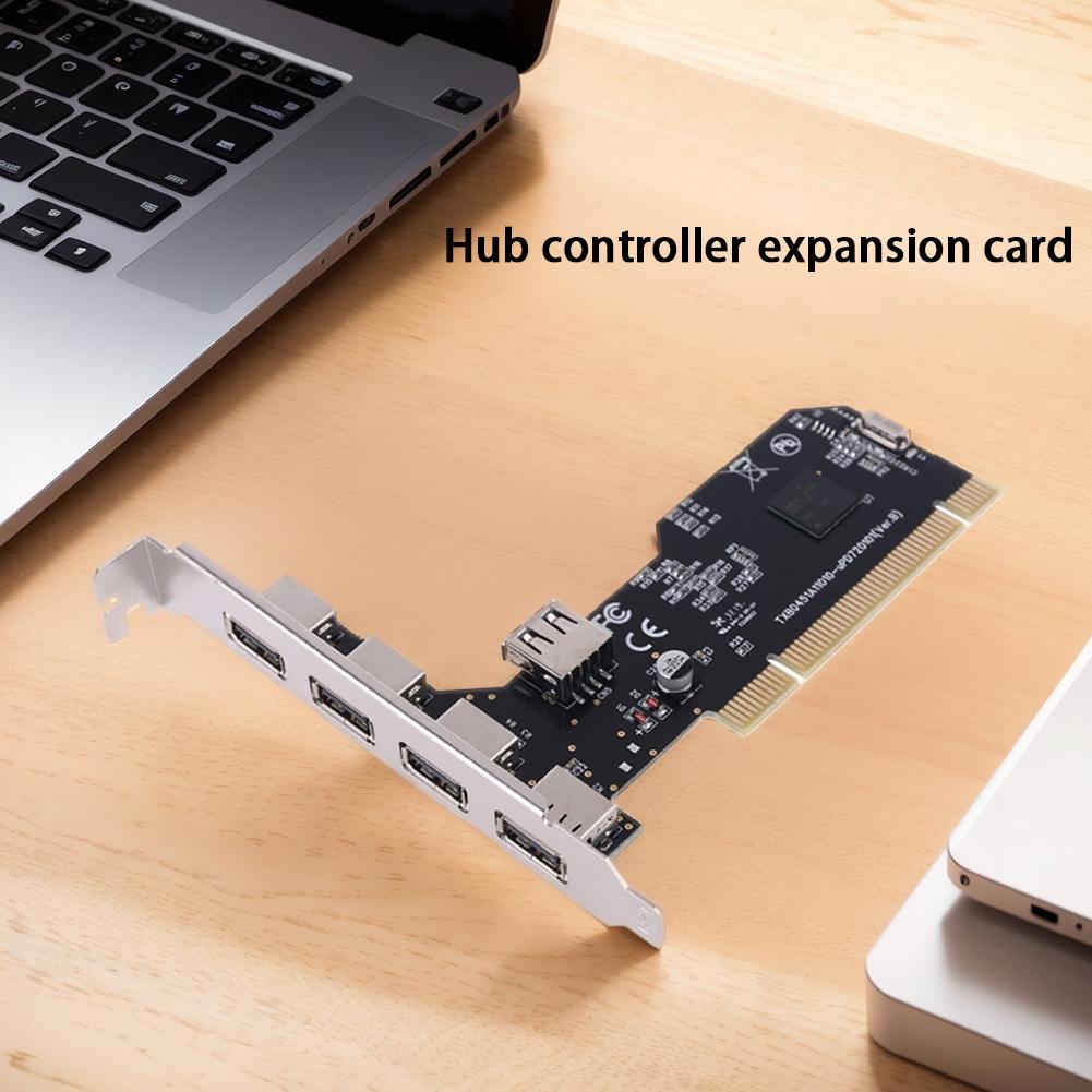 5 Ports USB 2.0 PCI Hub Controller Expansion Card 480Mbps Internal USB 2.0 PCI Card Desktop Converter Card NEC720101 Chipset