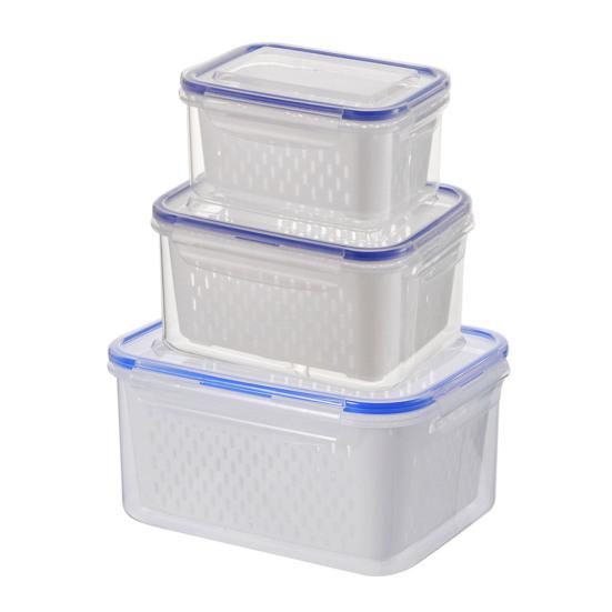 Lebensmittelaufbewahrungsbehälter für den Kühlschrank Obstaufbewahrungsbox mit herausnehmbarem Sieb Kühlschrankorganizer für Salat Beeren Gemüse Frische