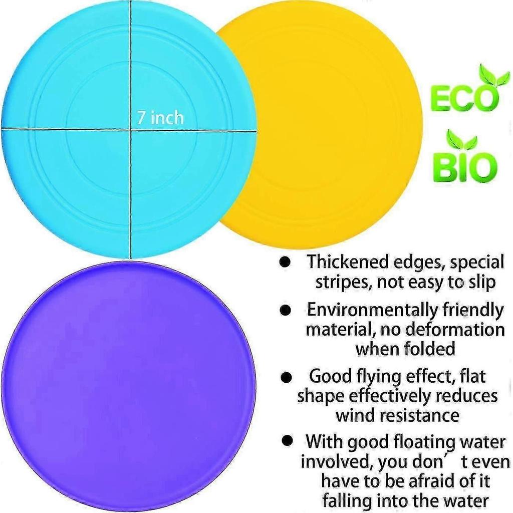 6 Pack Silicone Dog Flying Disc - Durable Outdoor Fetch Toy for Training & Play