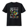 Autism Granddaughter Grandma Grandpa A Big Piece Of My Heart T Shirt Vintage Washed Stretched Graphic Soft Versatile Casual