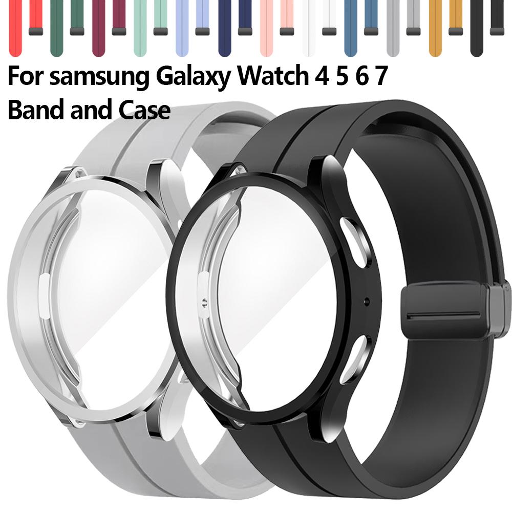 Case+Band for Samsung Galaxy Watch 4/5/6 40mm 44mm All-Around Soft TPU Protector Cover for Galaxy Watch6 Classic 43mm 47mm Strap
