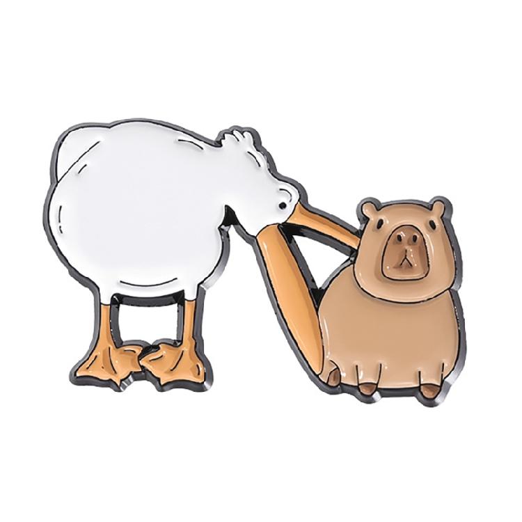 Коллекция художественных брошей с животными, с капибарой. Стильный аксессуар для костюма. Повседневные броши для любителей моды.