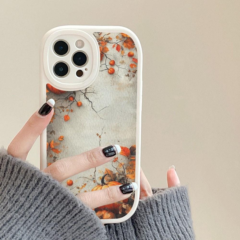 Pumpkin Happy Fall Autumn Phone Case Hard Leather For IPhone 16 15 14 13 12 Mini 11 14 Pro Max Xs X Xr 7 8 Plus Fundas
