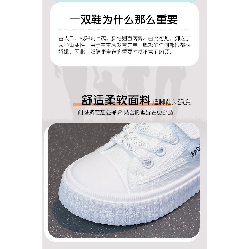 Frühling Neue Kinder Weiße Schuhe Jungen und Mädchen Canvas Schuhe Atmungsaktive Sneaker Performance Grundschüler Weiße Einzelne Schuhe
