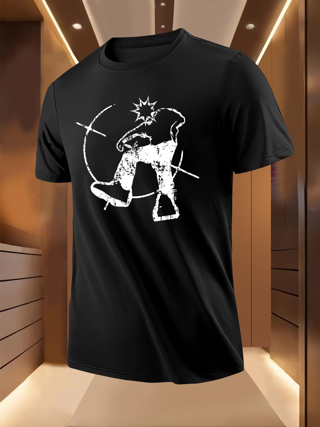 Retro Silhouette Print Tshirt - Casual Summer Short Sleeve XXXXL