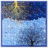 Silk Scarf Women Large Shawls Stoles Money Tree Print Square Scarves Echarpes Foulards Femme Wrap Bandanas 130*130CM