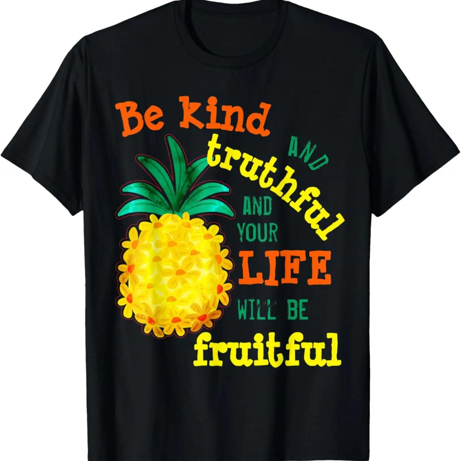Be Kind and Truthful Quote Floral Pineapple T-Shirt XXXXXL разноцветный
