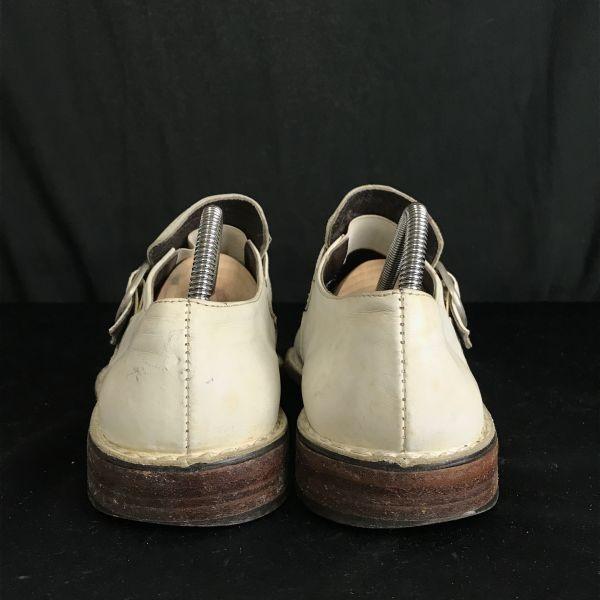 Italy FUTABAYA Leather Moccasin Monk Strap 38 24 White(USED)
