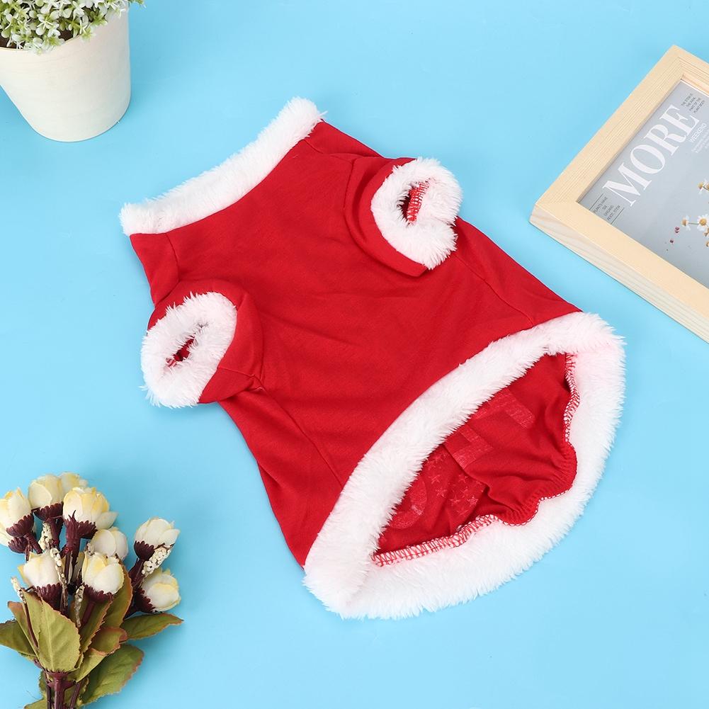 Red Plush LOVE Pattern Costume Pet Christmas Dress Holiday Party Clothing Clothes for Dogs Cats