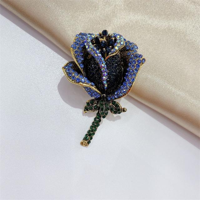 Red And Blue Rose Corsage Fashion High -End Coat Windbreaker Accessories All -Match Anti -Fade Brooch