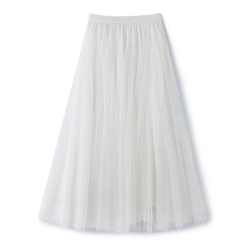 Elegant Mesh Dance Skirt: 720-Degree Flowing Tulle, Slimming Half-Length for Performances