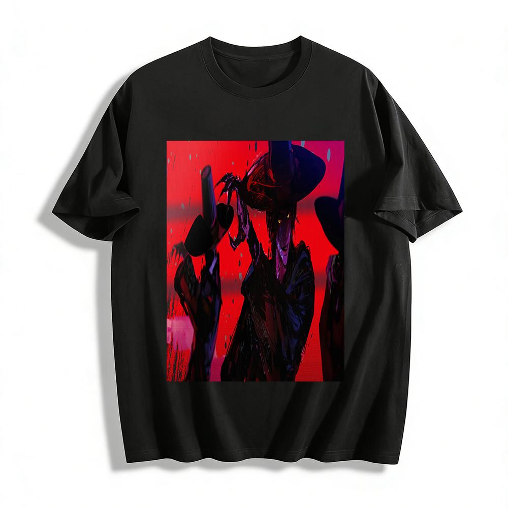 

Hellsing Alucard Printed T-shirt Gothic Vampire Hunter Anime Graphic Tee for Otaku Streetwear Pure cotton T-shirt 6XL