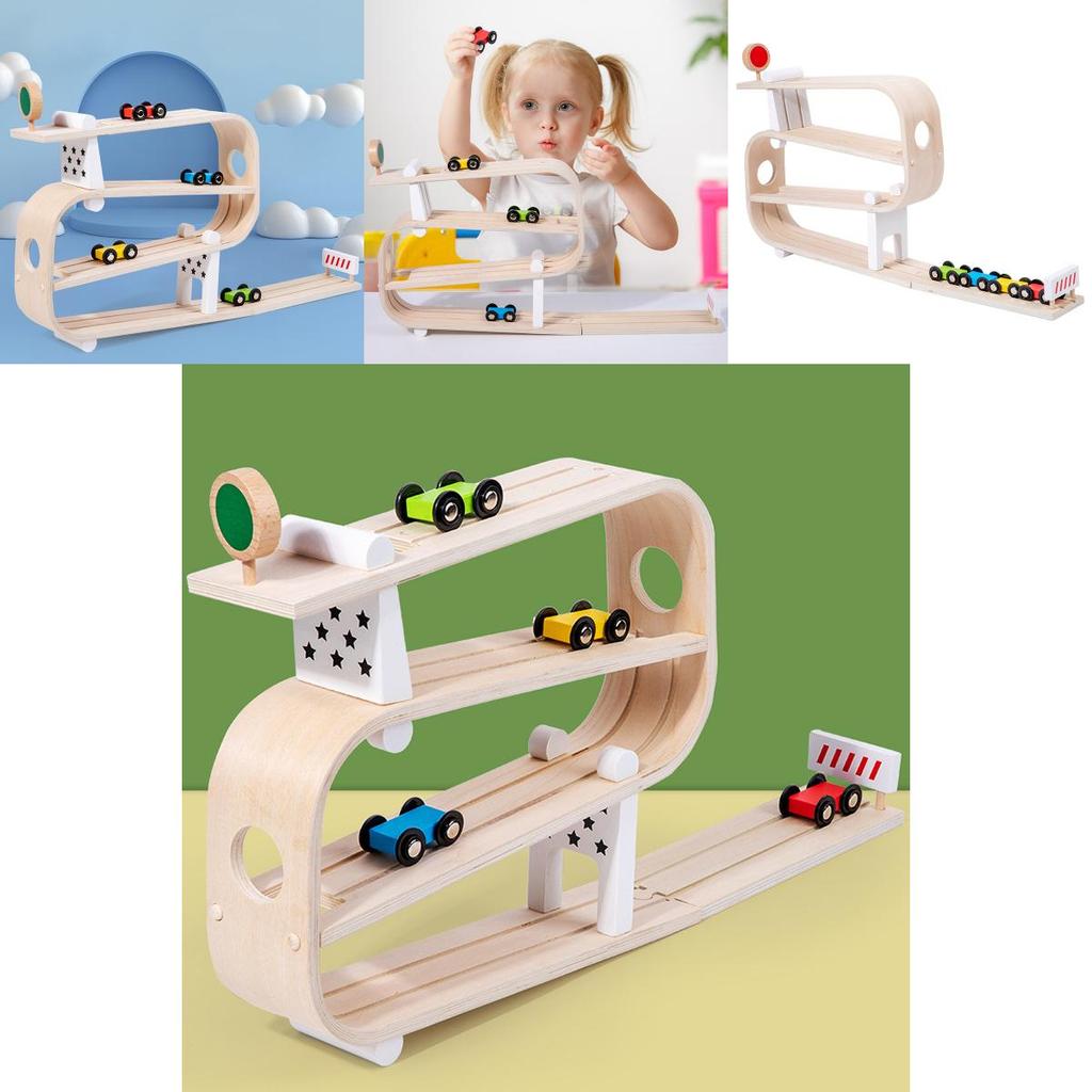 Wooden Speed Glider Track Car Toy For Kids Educational Playroom