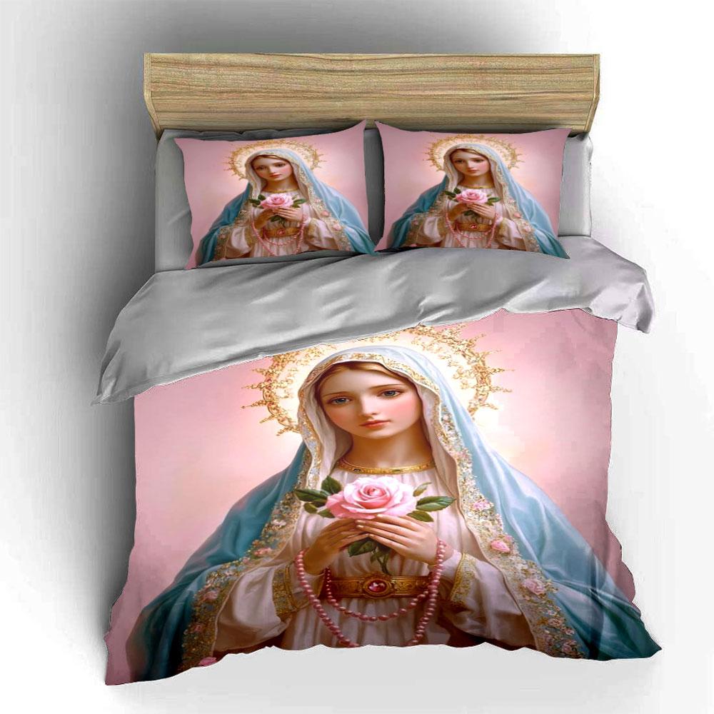 Holy Virgin Mary Bedding Set Bedding Duvet Cover Set Duvet Cover Pillowcases (1 * Duvet Cover 2 * Pillowcases, without duvet insert)