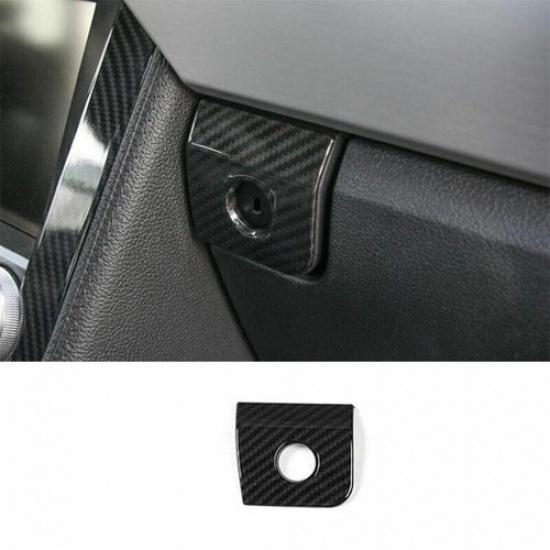 For Ford Mustang 2015- Carbon Fiber Co-Pilot Storage Box Switch Trim 1PCS