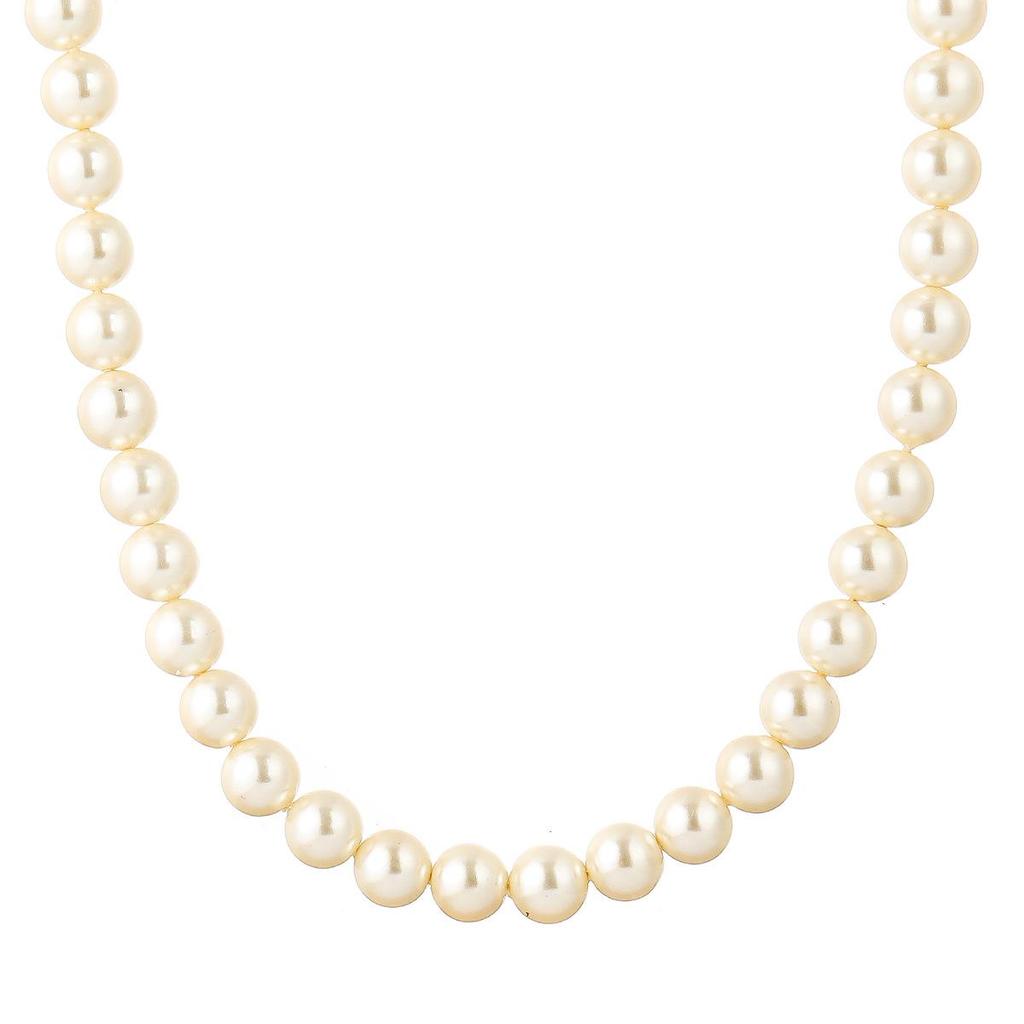 Luxurious Round Pearl Necklace & Bracelet Set for Women - Gold-Plated Clavicle Chain Jewelry