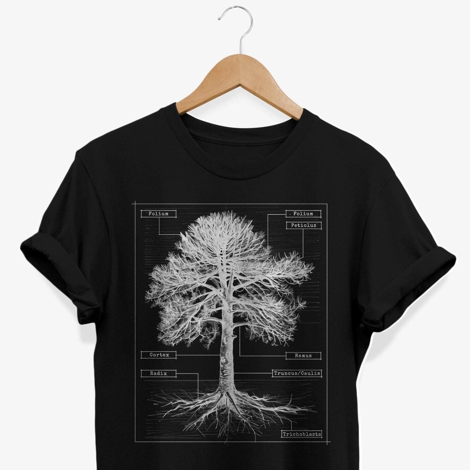 Tree Anatomy Biology T-Shirt, Educational Biologist Diagram Design, Minimalist Nature Gift, Science-Inspired Graphic Tee 4XL