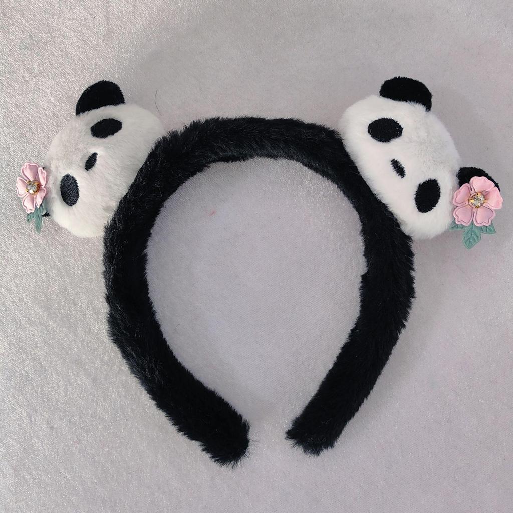 Adorable 2026 Panda Hair Accessory: Cute Round Headband & Funny Clip for Girly Wash Face Routine