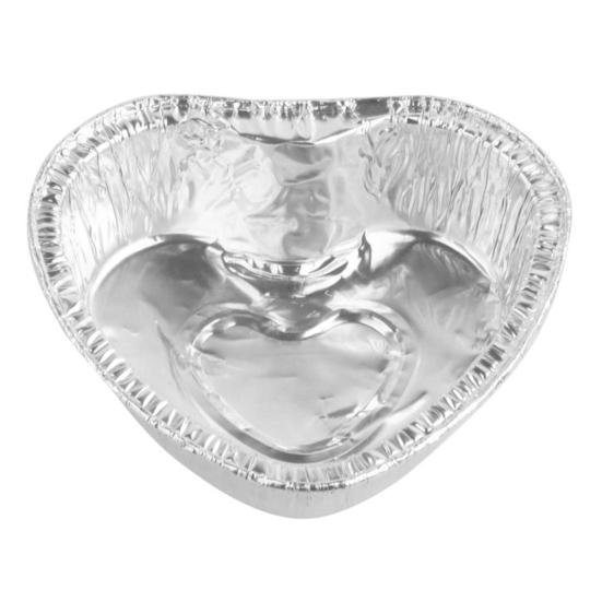 

125 шт. формочки для кексов в форме сердца, антидеформируемые, алюминиевая фольга, жиронепроницаемые, утолщенные, формочки для торта, кухонный инструмент серебряный