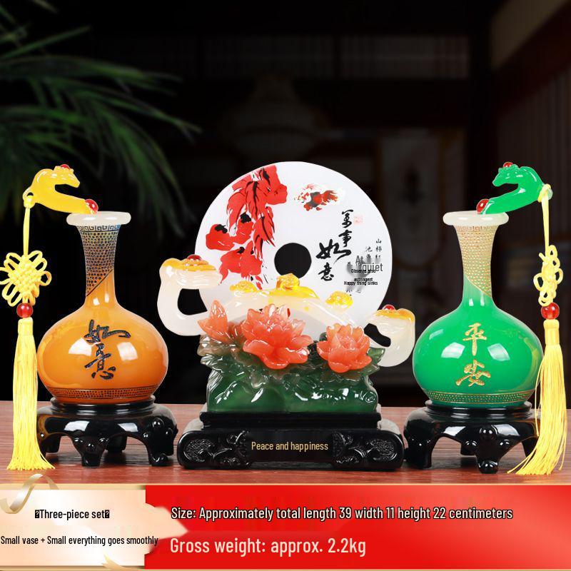 Ping An Kou Jade Stone Ornament for Wealth and New Home - Office and Living Room Decor