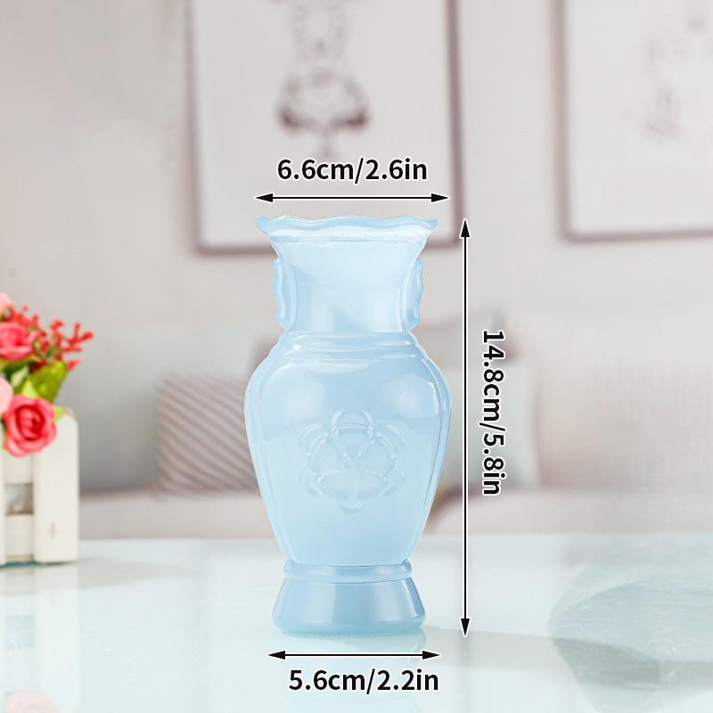 Gradient Glass Vase with Geometric Faceted Design Flower Vase for Wedding Centerpiece Arrangements Home Office Decor Floreros