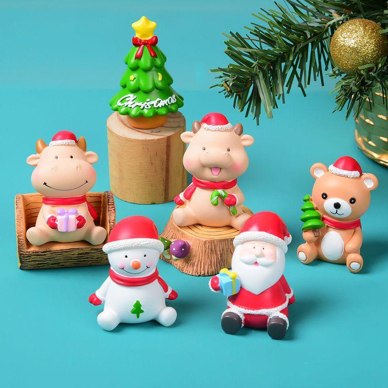 High-quality Resin Christmas Ornament Santa Claus Deer Winter Decoration Gift
