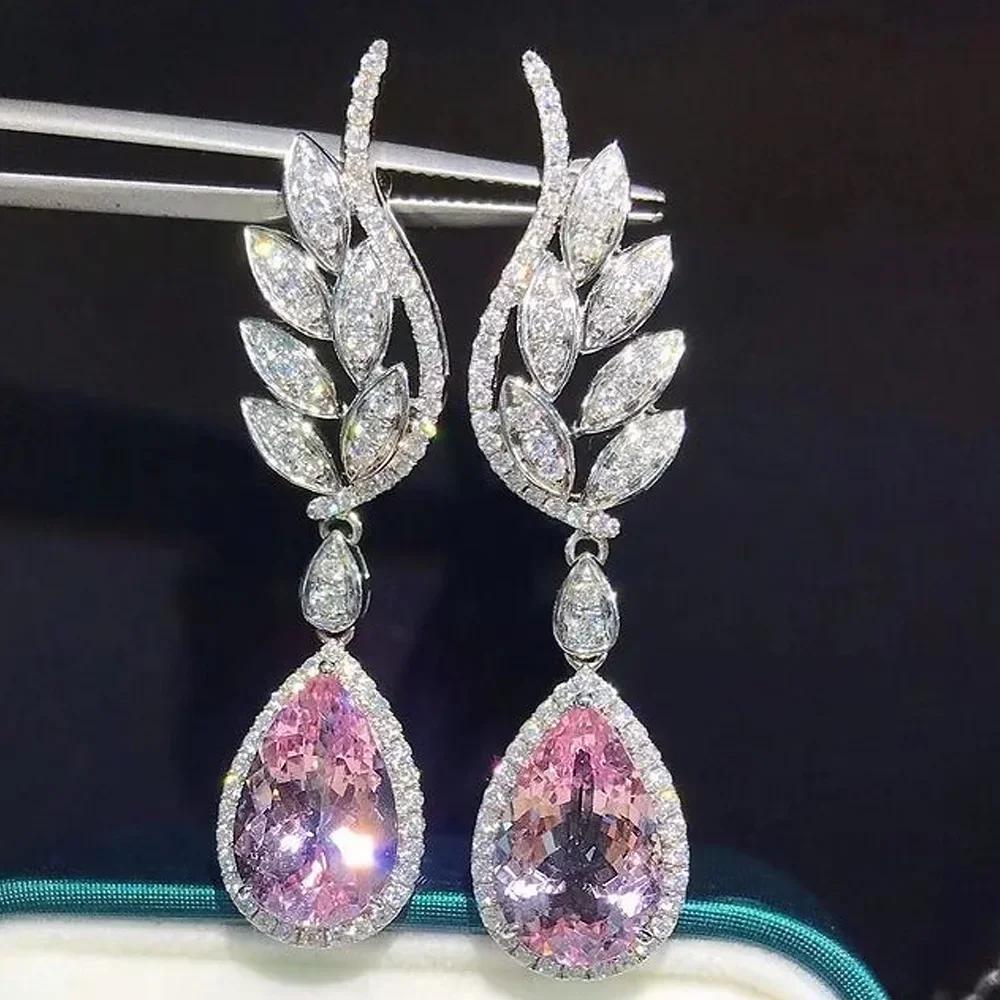 Shiny Zircon Wedding Hanging Earrings with High Grade Temperament Geometric Cubic Zirconia  Quality Women's Luxury Jewelry