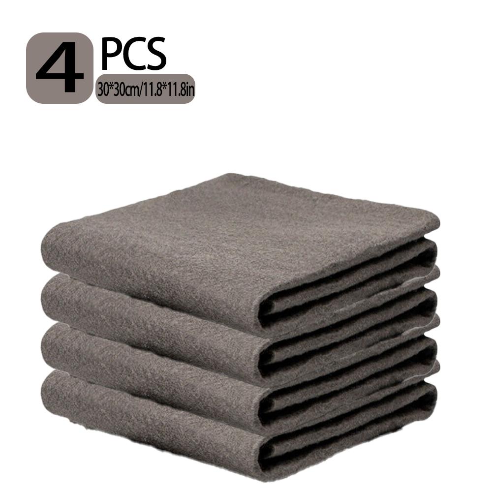 

Набор из 4 салфеток из микрофибры - Высокая впитываемость, Без разводов, Многоцелевые для кухни, стекла, автомобиля и домашней уборки 4pcs серый