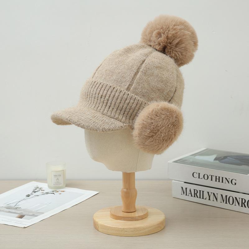 

Корейская версия универсальной ветрозащитной бейсболки с защитой ушей, осенне-зимняя, для занятий спортом на открытом воздухе, теплая шапка с плюшем, модная повседневная шерстяная шапка One Size