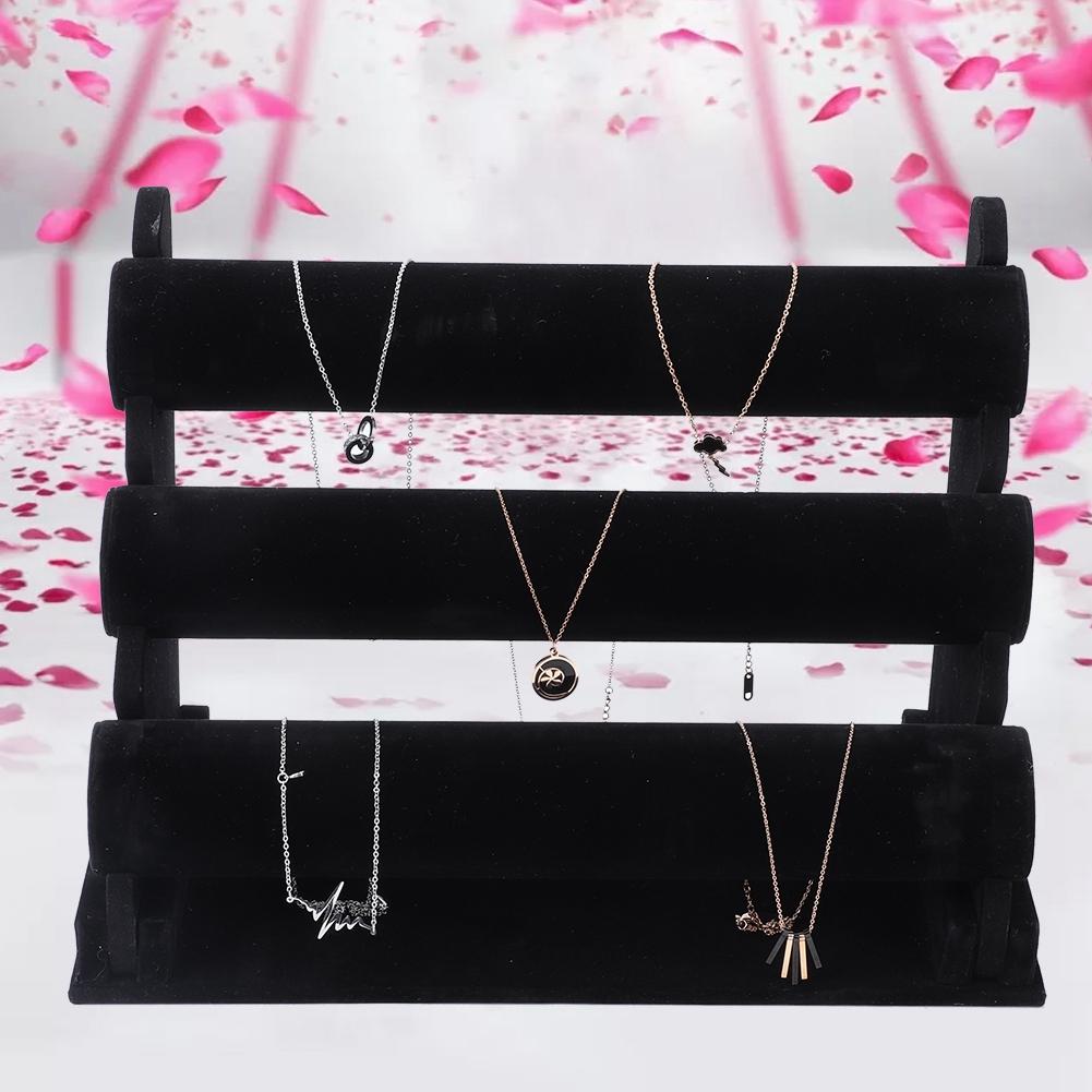 3 Tier Watch Bracelet Bangle Display Stand Holder Jewelry Storage Organizer (Velet)