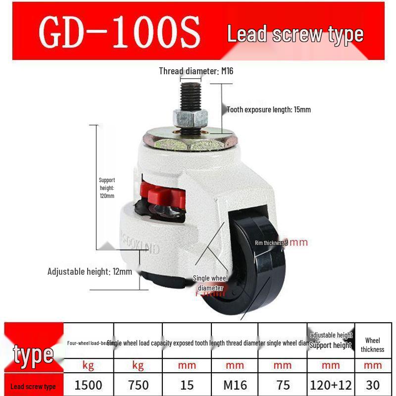 Fuma Wheel Universal Aluminum Pad Leveling Triangle Caster 40F 60F 80F 100F 120 Support Foot