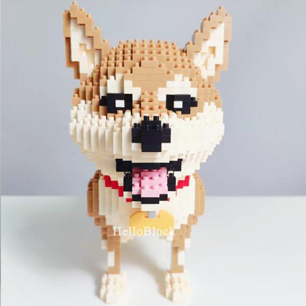 

BABU Cute Shiba Inu Mini Building Blocks 3D Modle Bricks Puppy Educational Kids Toys Cartoon Aminal Christmas Gift білий