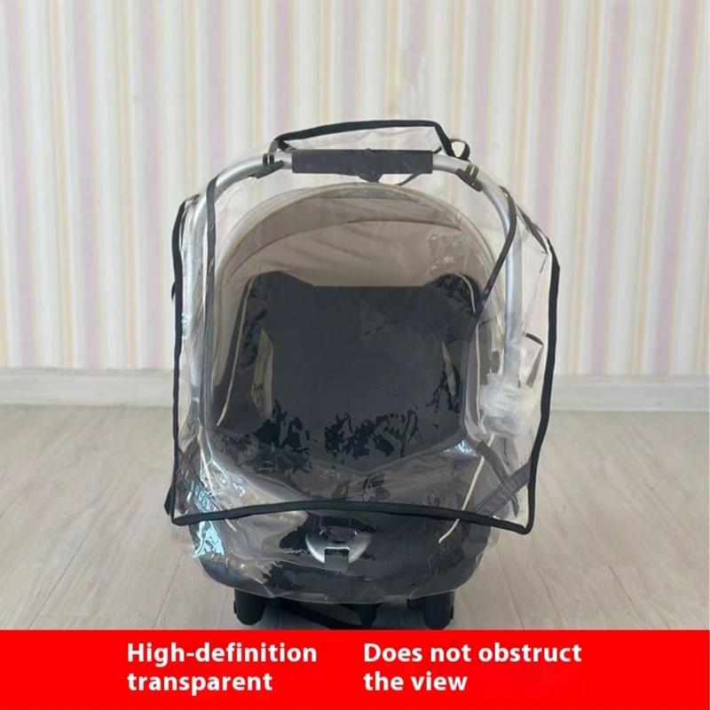 Universal Fit Baby Car Seat Rain Cover Transparent Quick Installation Windproof EVA For Outdoor Travel