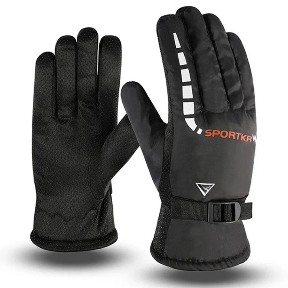 Winter cycling gloves - Waterproof and anti-slip - For outdoor sports - Riding motorcycles - Cycling warm gloves красный