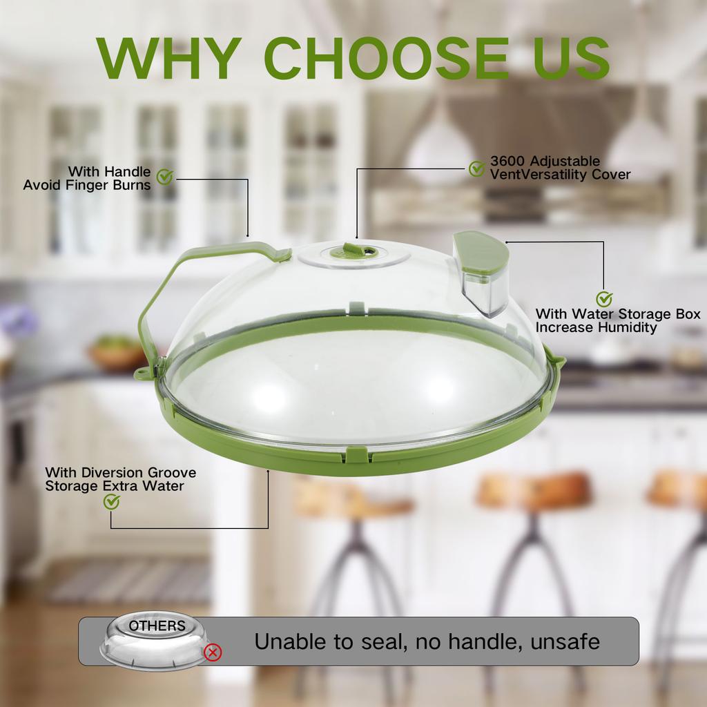 Microwave Splatter Cover Heat Resistant Microwave Guard Cover Fresh-keeping Food Lid Oil-proof Splash-proof Cover Kitchen Tools