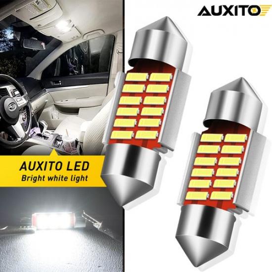 White 31Mm Festoon LED Car Interior License Dome Plate Map Light Bulbs Canbus