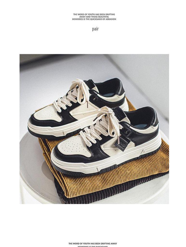 Meiretu 2024 Height-Boosting White Sneakers for Boys - Korean Style Spring Thick-Soled Casual Sports Shoes