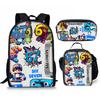 Hip Hop Popular Funny 67 Six Seven 3D Print 3pcs/Set Pupil School Bags Laptop Daypack Backpack Crossbody Lunch Bag Pencil Case