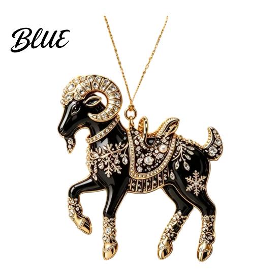 Compact Tree Ornaments for Restaurants Black Goat Christmas Hanging Ornament 2D Acrylic Festive Clear Pattern Pendant Pendant Decorative Car